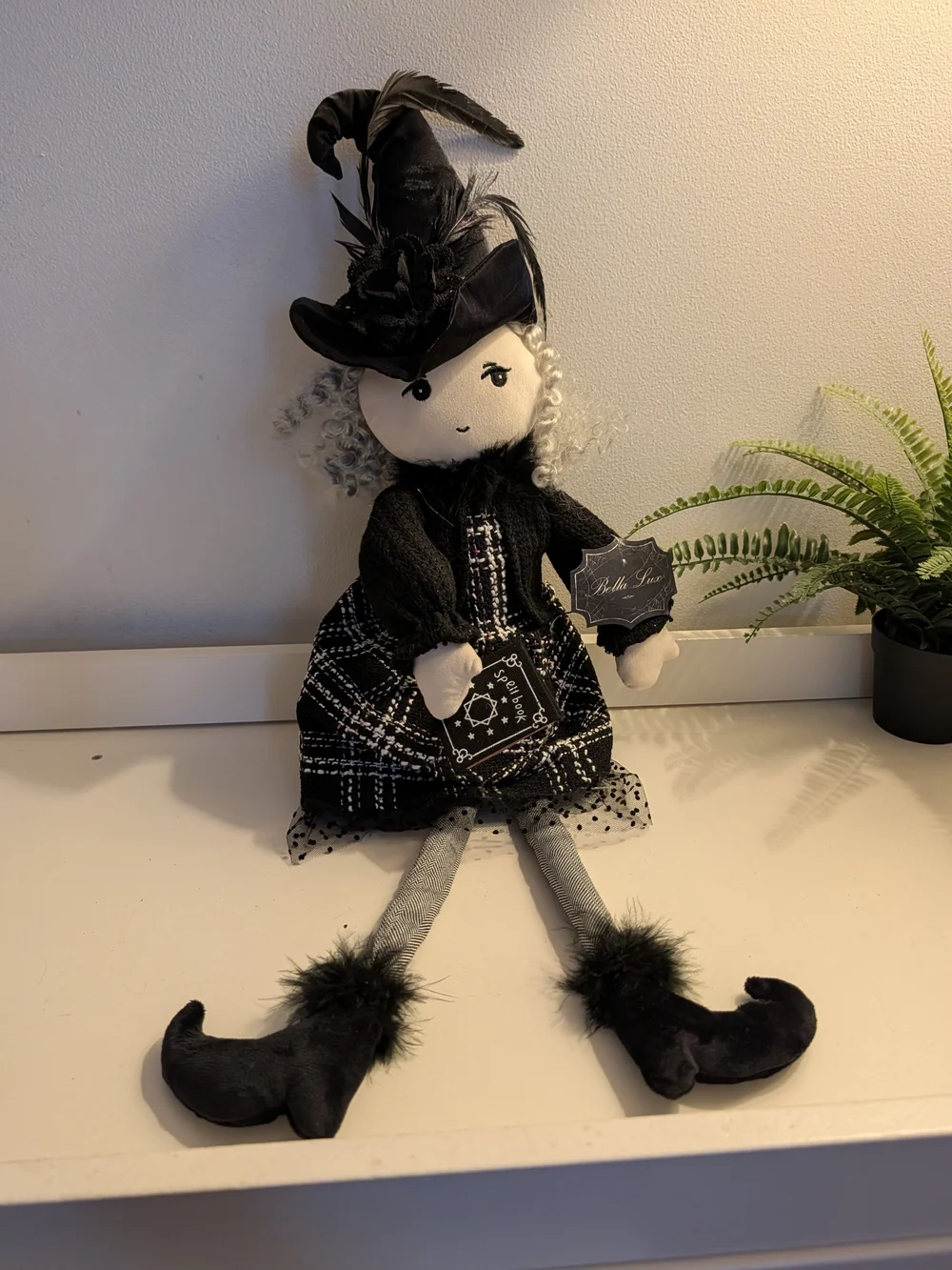 Black Witch Doll Home Accent Set - Decorative Plush Figurines